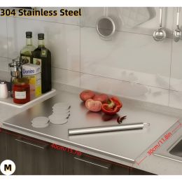 L-Shape 304 Stainless Steel Cutting Board With Lip, Stainless Steel Countertop Chopping Boards For Kitchen, 304 Stainless Steel Chopping Boards W (Option: M)