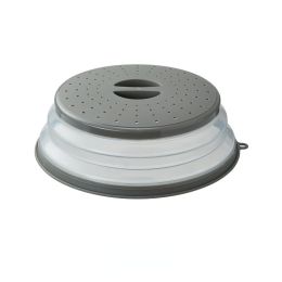Microwave Cover For Food; 1pc Microwave Splatter Cover; Heating Folding Cover; Silicone Fresh-keeping Cover; Oil-proof Splash-proof Cover With Ho (Color: Gray)
